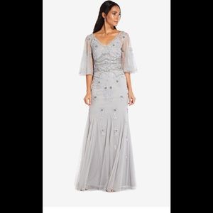 Adrianna Papell Gray Embellished Gown